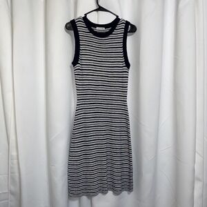 Rag & Bone Striped Tank Dress Black White & Gray Women's Size Small
